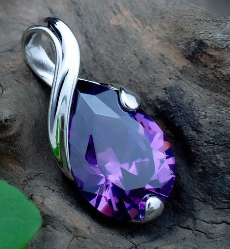 Sterling Silver Pendant (Purple)