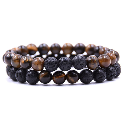 Natural stone volcanic stone set bracelet