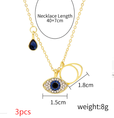 Diamond Demon Eye Necklace Female