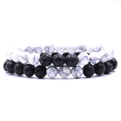 Natural stone volcanic stone set bracelet