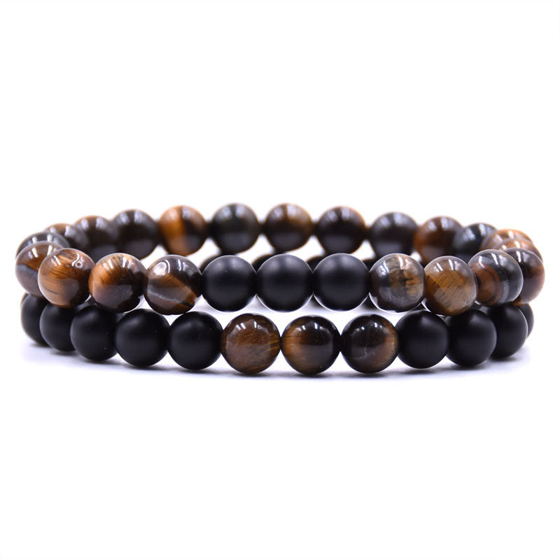 Natural stone volcanic stone set bracelet