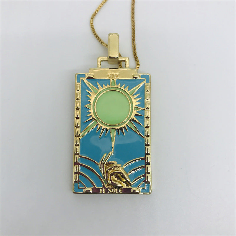 Copper Plated Tarot Pendant Necklace