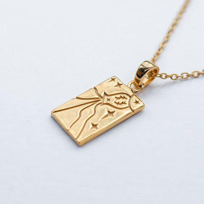 Tarot Necklace Engraved Pendant Eyes