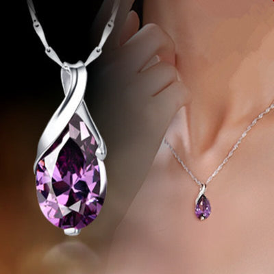 Sterling Silver Pendant (Purple)