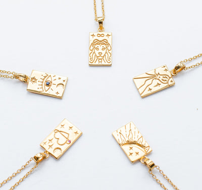 Tarot Necklace Engraved Pendant Eyes