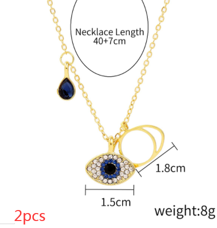 Diamond Demon Eye Necklace Female